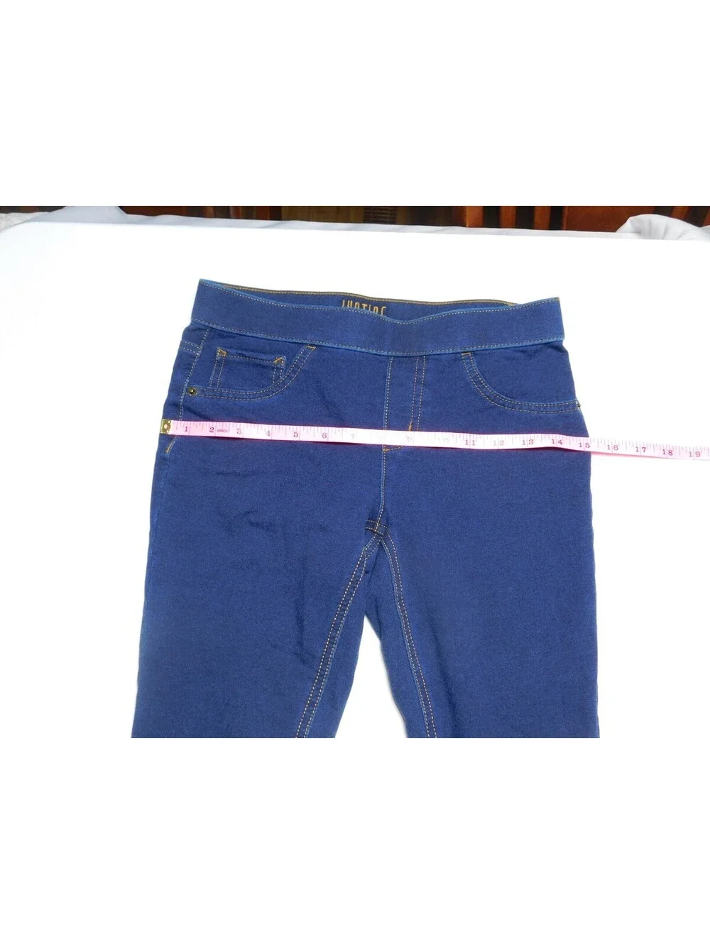 Justice Girls Size 10 Plus Mid Rise Jeggings Blue Pull-On Stretch Leggings